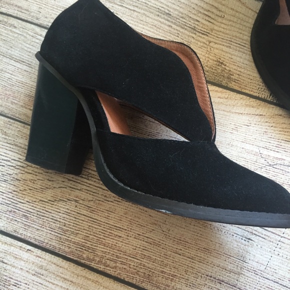 Free People Black Suede Deep V Ankle Booties - Picture 5 of 8